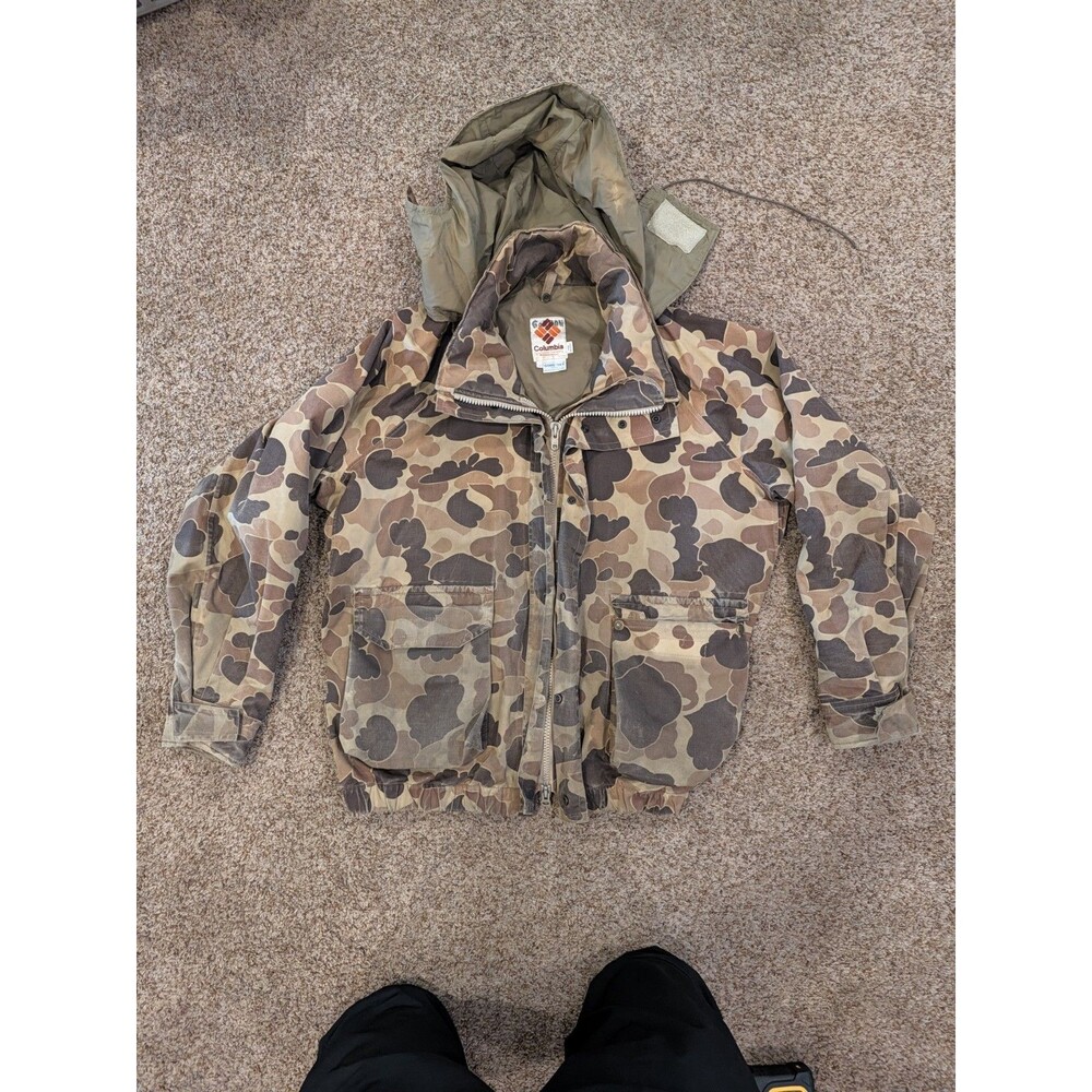 Vintage Columbia Gore-Tex Duck Camo Jacket Mens XL Made in USA Thinsulate Wading